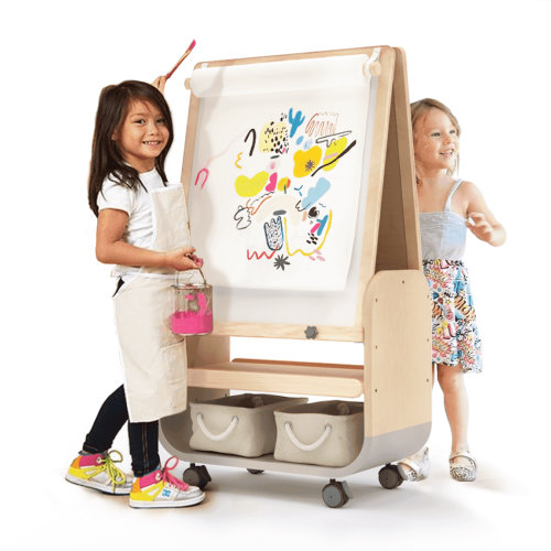 Benarita, 3-in-1 Art Easel for Kids, 35.4" height, Gray