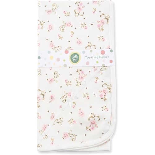 Little Me baby girls nursery swaddling blankets, Vintage Rose, One Size US