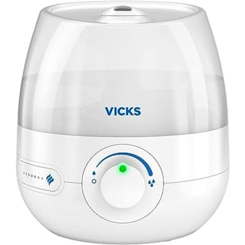 Vicks Mini Filter Free Cool Mist Humidifier, Small Room – Variable Mist Control – Works with Vicks VapoPads