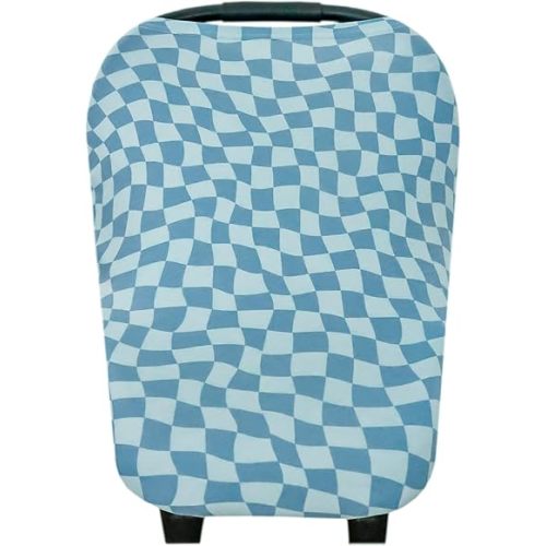 Baby Car Seat Cover Canopy and Nursing Cover Multi-Use Stretchy 5 in 1 Gift "Miles" by Copper Pearl