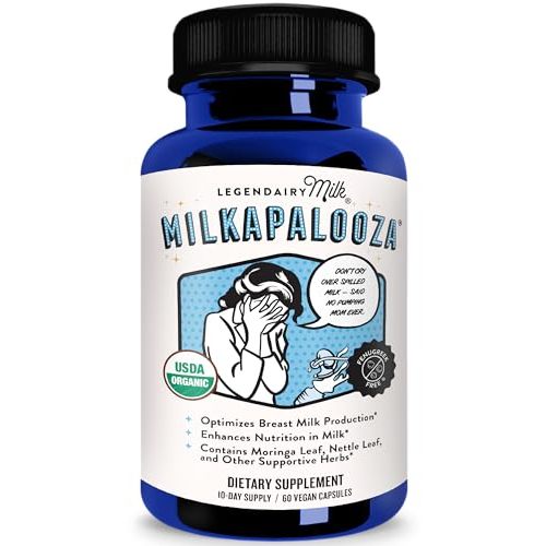 Legendairy Milk Milkapalooza Lactation Supplement for Breastfeeding Moms, Increase Breast Milk Supply with Organic Moringa, Fennel, Nettle, & Shatavari, Vegan Postpartum Essentials Fenugreek-Free 60ct
