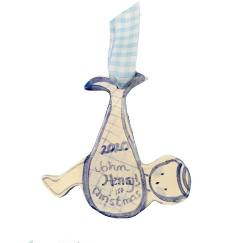 Baby’s First Christmas Ornament in Blue | Over The Moon
