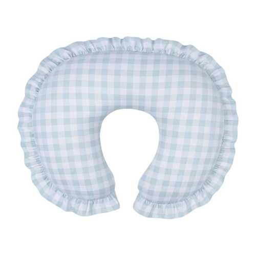 Blue Checkered Ruffle Nursing Pillow Cover Breastfeeding Pillow Cover for Baby Boys and Girls Baby Shower Gift Neutral Baby Pillow