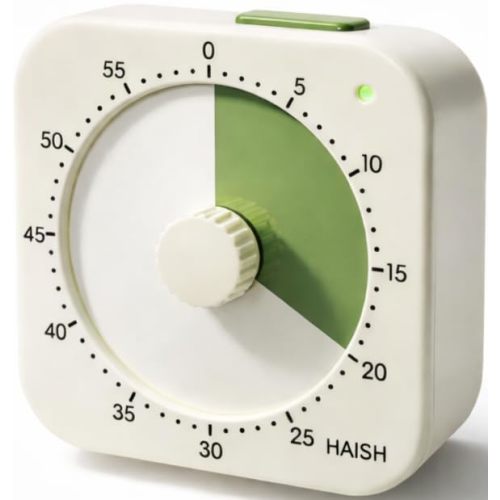 60 Minute Visual Timer for Kids - Premium Countdown Timer with Magnetic Back & Pause Function, Silent Operation for Classroom Teaching Home, Time Management Tool(Batteries Included) (Green)