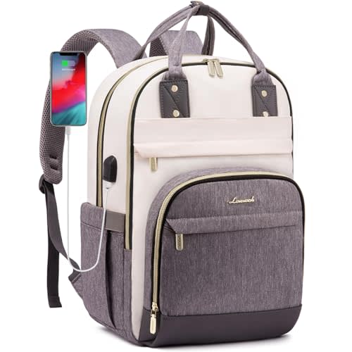 LOVEVOOK Laptop Backpack Women,Large Capacity 15.6 inch Laptop Bag Travel Backpack for Women,Computer Work College Teacher Backpacks with USB Port,Waterproof Personal Item Backpack Casual Daypack