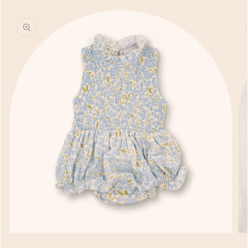 Organic Cotton Adaline Romper · Hydrangea | Petit Playa