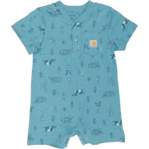 Carhartt Infant Boys CM8772 Farm Print Romper - Short Sleeve
