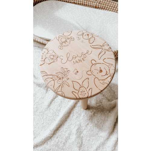 Kids Personalised Winnie the Pooh Wooden Stool