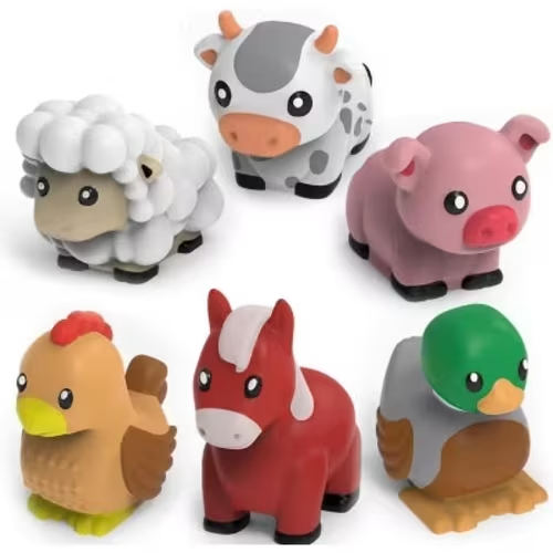 Tub Works Barnyard Mold Free Bath Toys, 6 Pack