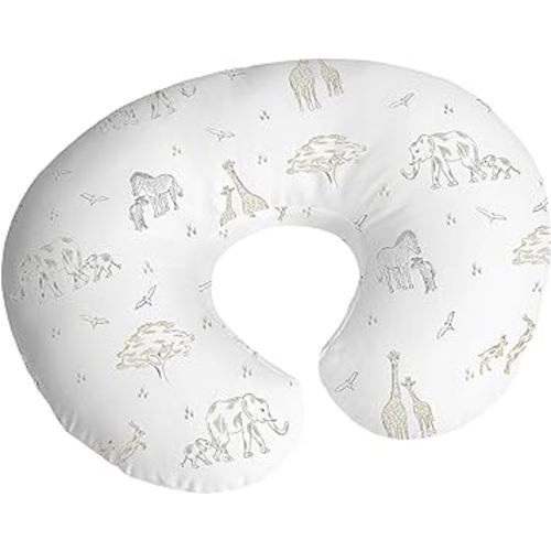 Sweet Jojo Designs Jungle Safari Animals Boy Girl Gender Neutral Nursing Pillow Cover Baby Breastfeeding Slipcover Infant Newborn Nursery Bottle Pillowcase(Pillow NOT Included) - Taupe Elephant Zebra