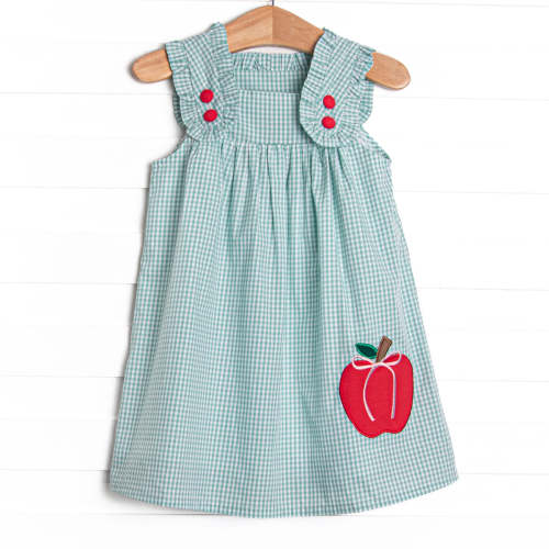 Apples to Apples Applique Dress, Green – Stitchy Fish