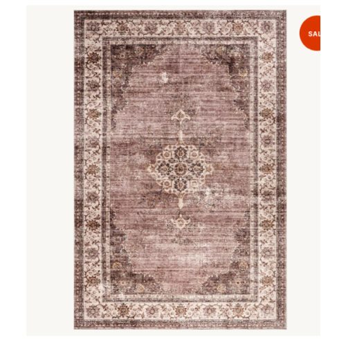 Rosewood Vintage Spill Proof Washable Rug | Blush – Rugs USA