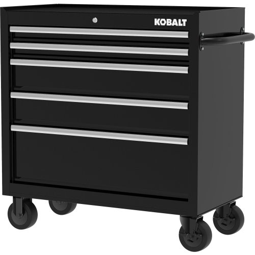 Kobalt 36-in W x 38-in H 5 -Drawer Metal Rolling Tool Cabinet ( Black )
