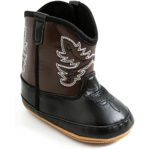 JOYEBUY Toddler Western Boots Cowgirl Cowboy Soft Rubber Sole Booties for Baby Girls Boys