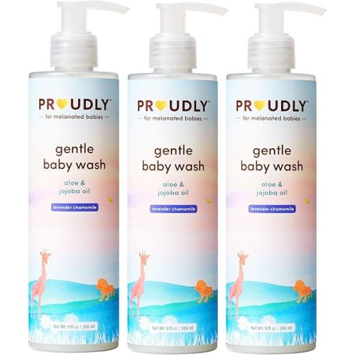 PROUDLY Gentle Baby Wash by Gabrielle Union & Dwyane Wade, for Black & Brown Babies & Dry, Sensitive Skin, Tear-Free, pH Balance, Lavender Chamomile, 3-Pack (9 oz each)