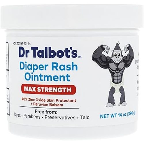 Dr. Talbot's Maximum Strength Diaper Rash Ointment - 14 oz - Zinc Oxide Skin Protectant with Peruvian Balsam - Treats and Prevents Rash