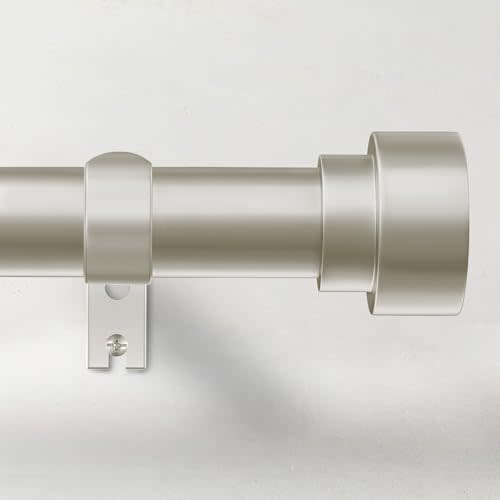 Time Forest Curtain Rods for Windows 66 to 120, 1 Inch Adjustable Heavy Duty Long Window Outdoor Curtain Rod for Patio, Drapery Rods with Simple End Caps, Size 32"-120", Brushed Nickel
