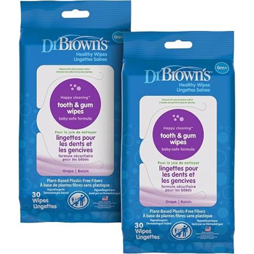 Dr. Brown's Healthy Wipes for Baby, Tooth and Gum, 180 Count