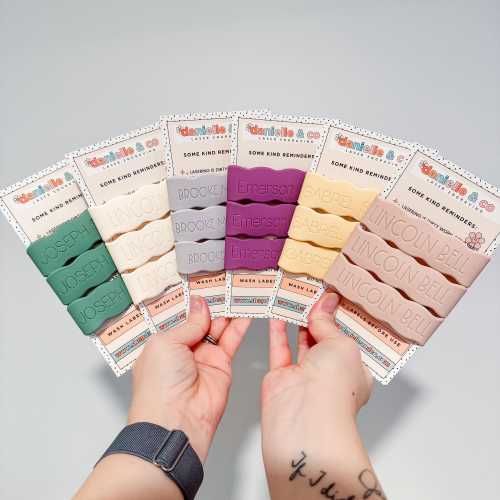 Solid Silicone Bottle Labels 3 Pack - Baby Bottle Label, Sippy Cup Label, Personalized Labels, Daycare Labels, Camp Labels, Easter Basket