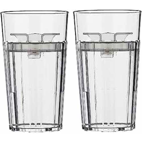 Reflo Smart Cup (Clear 2-Pack) Open Training Cup, Toddler Cup, No Suction 6oz, 360 Control-Flow, USA MADE Premium High-Impact Plastic