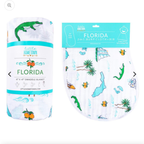 Gift Set: Florida Baby Muslin Swaddle & Burp Cloth – Little Hometown