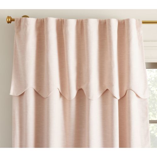 Evelyn Linen Scallop Valance Blackout Curtain