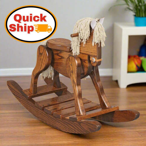 Quick Ship Amish Kids Rocking Horse — Our Family Craft Shop
