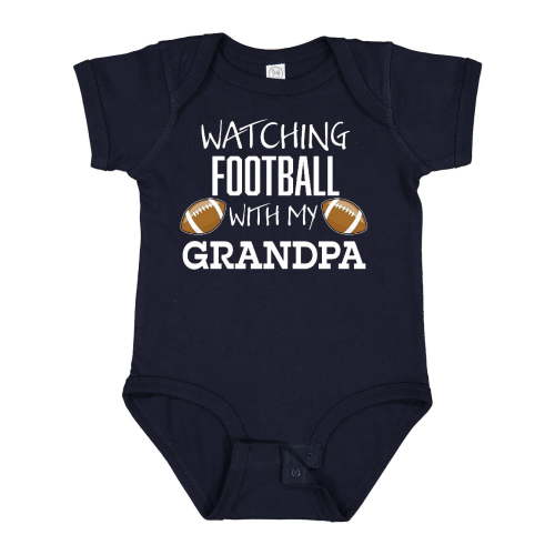 Inktastic Watching Football with My Grandpa Boys or Girls Baby Bodysuit