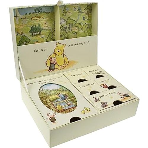 Pooh Classics Range Disney Keepsakes Baby Box with Compartments New (DI167), 200 g, yellow