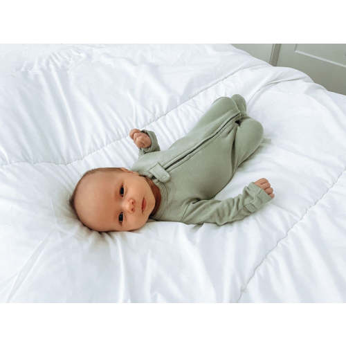 3-6 months - Seafoam | Organic Zipper Footie – L'ovedbaby