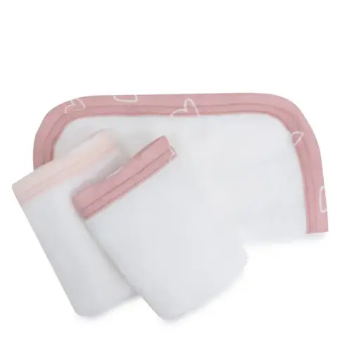 Bubba Nordic Wash Cloths Berry/Rose 3 Pack | Baby Bunting AU