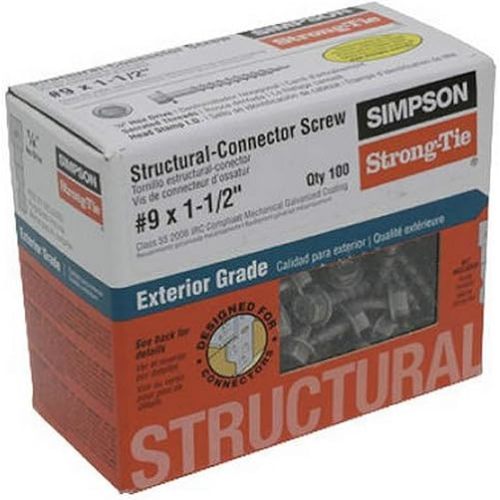Simpson Strong-Tie SD9112R100-2PK - #9 x 1-1/2" Connector Screws, 2 Sets of 100 Pack
