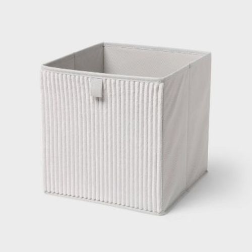 11" Fabric Bin Corduroy Gray - Brightroom™