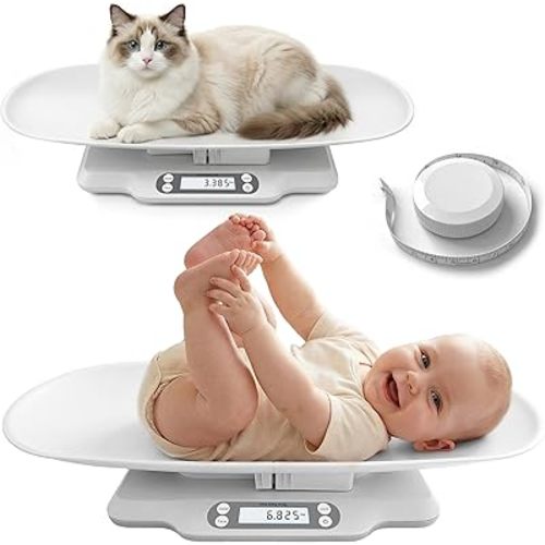 Baby Scale for Weighing, Multi-Function Infant & Pet Scale with Hold Function,Curved Removable Tray,Weight Tracking, Max 66 Lbs, Accurate Digital Scale for Newborns,Toddlers,Puppy,Cat, Auto Off