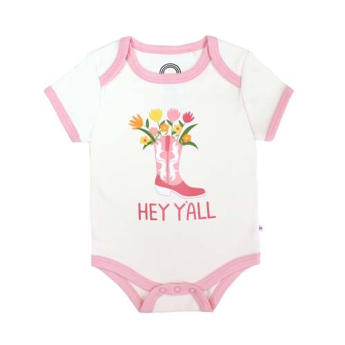 Hey Y'all Western Cotton Ringer Baby Onesie