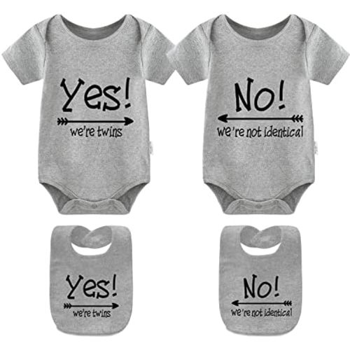 YSCULBUTOL Baby Twins Bodysuit - Identical Twins Set, Boys & Girls Clothes