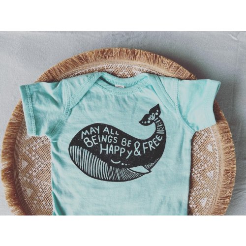 Whale bodysuit, Yoga Baby, Hippie baby, Unisex baby clothes, Boho baby, Gender neutral, Mantra baby, Bohemian baby, Vegan baby, Beach baby