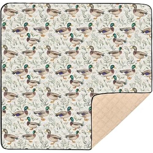 SHJI Mallard Duck Baby Play Mat Baby Crawling Mat Foldable Playmat for Babies 50 x 50 Inch