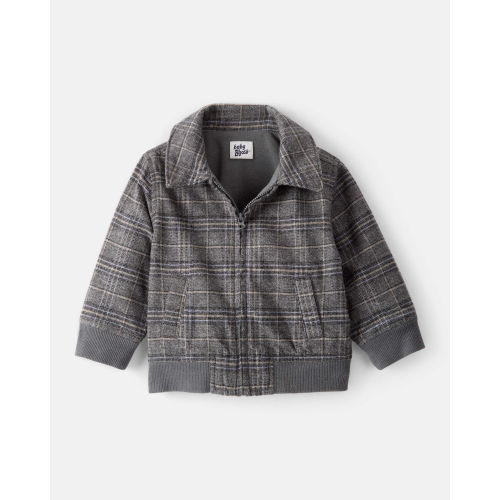 Baby Boy Plaid Long-Sleeve Zip-Up Fashion Jacket - Grey - OshKosh B'gosh | Carter's