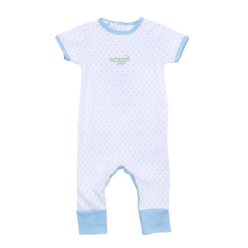 Alligator Pie Embroidered Playsuit - Light Blue