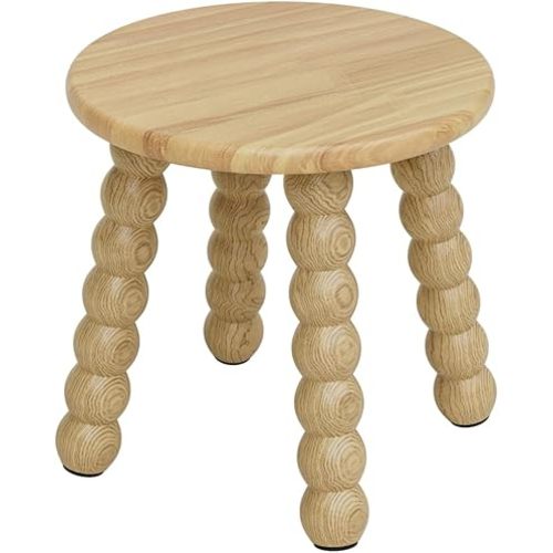 Masupu Solid Wooden Step Stool for Adults Kids, 11 inch Small Foot Stool, Non-Slip One Step Stool, Sturdy Foot Stool for Bathroom, Bedroom, Kichen, Plant Stand(Natural)