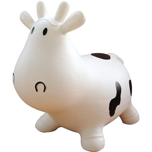 AppleRound Inflatable Ride-on Bouncy Animal Hopper – Horse, Cow or Unicorn – Kids Space Hopper Bouncer with Hand Pump – Jumping Toy for Indoor/Outdoor Play