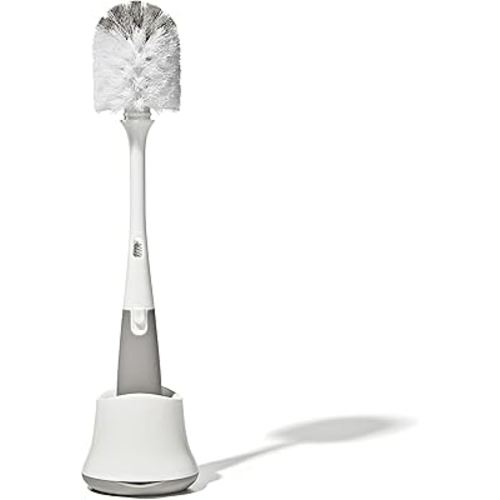 OXO Tot Bottle Brush with Nipple Cleaner and Stand, Gray
