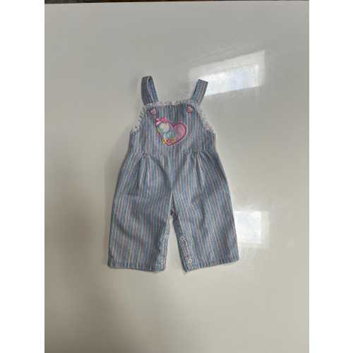 Vintage 80s Baby Girl Light Blue Denim with Pastel Rainbow Stripes Rainbow Baby Girl Care Bears Baby Style Retro Baby Girl Pastel Denim