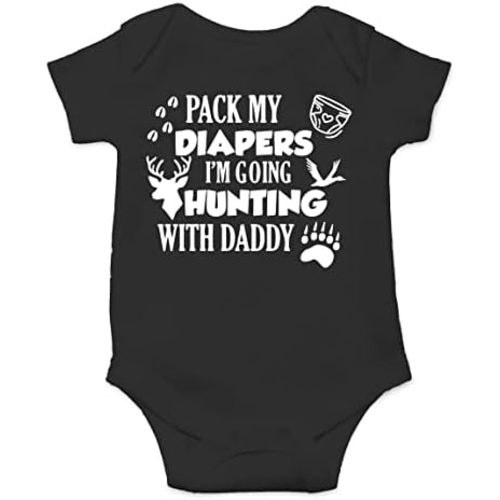 CBTwear Pack My Diapers I’m Going Hunting With Dad - Baby Clothes - Funny Newborn Bodysuit Outfits for Boys and Girls