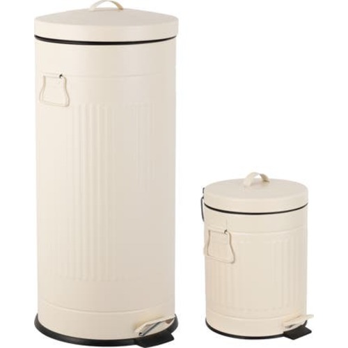 Theo Retro 8-Gallon Step Trash Can with Soft-Close Lid and Mini Trash Can