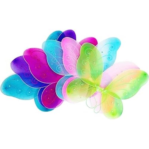 LOLASATURDAYS- small fairy wings pack, toddler butterfly wings, fairy costume, alas, tinkerbell wings, Set of 6 (12" x 10")