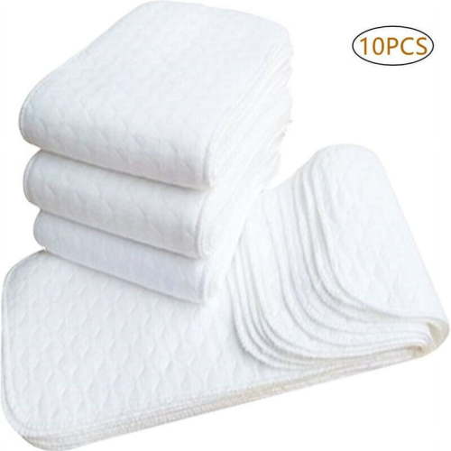 Muslin Burp Cloths 10 Pcs Large Cotton Baby Burp Clothes 6 Layers Extra Thick Absorbent and Soft, Burp Rags Muslin Bibs Unisex for Boys and Girls, Baby Shower, (White, 18''x7'')