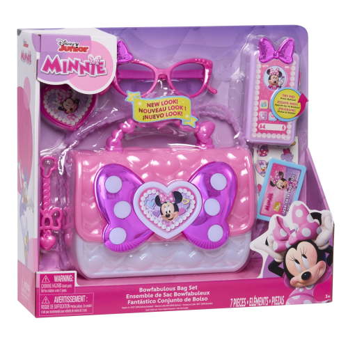 Minnie Mouse Disney Junior Bowfabulous Bag Set 7-piece Pretend Play Kids Toys for Ages 3