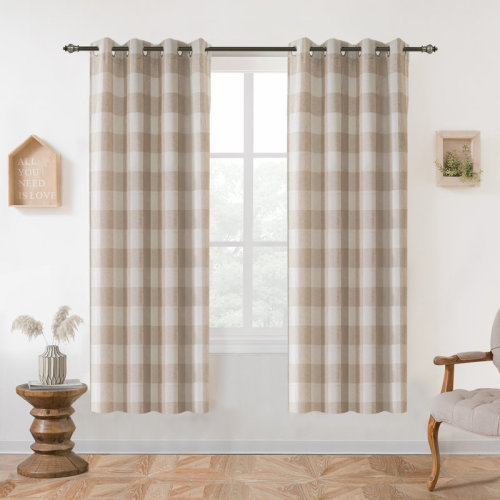 Gracie Oaks Adamantini Plaid Blackout Thermal Grommet Curtain Panels & Reviews | Wayfair